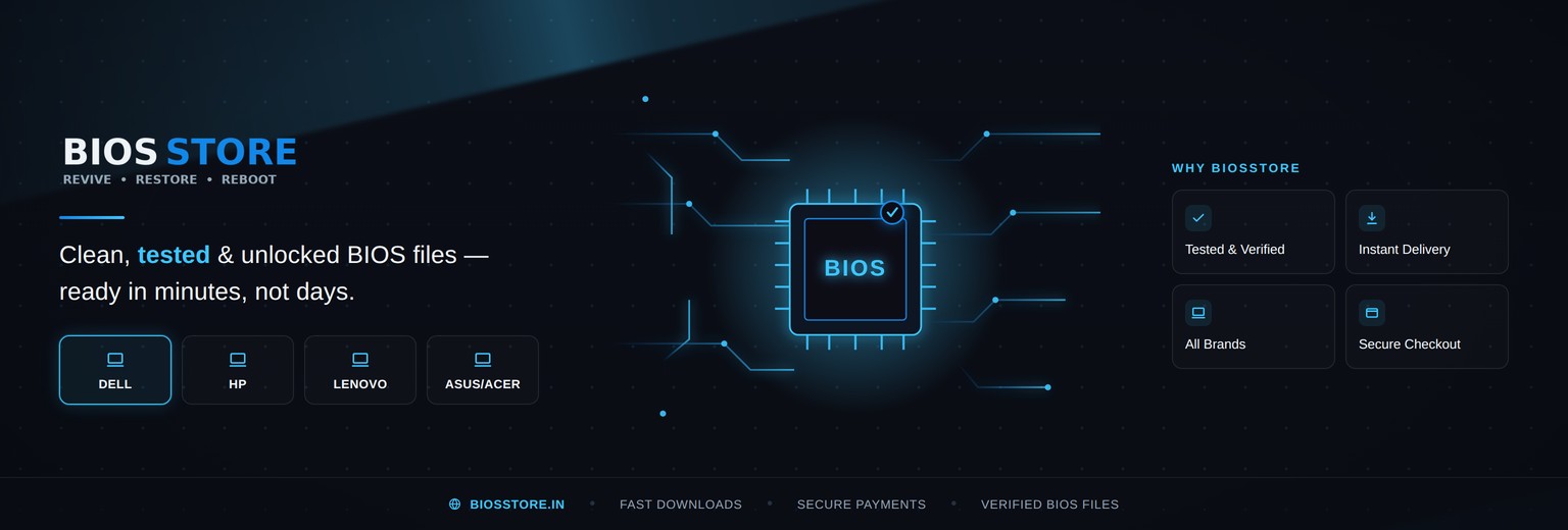 Bios Store — clean, tested and unlocked BIOS files for Dell, HP, Lenovo, Asus and Acer laptops